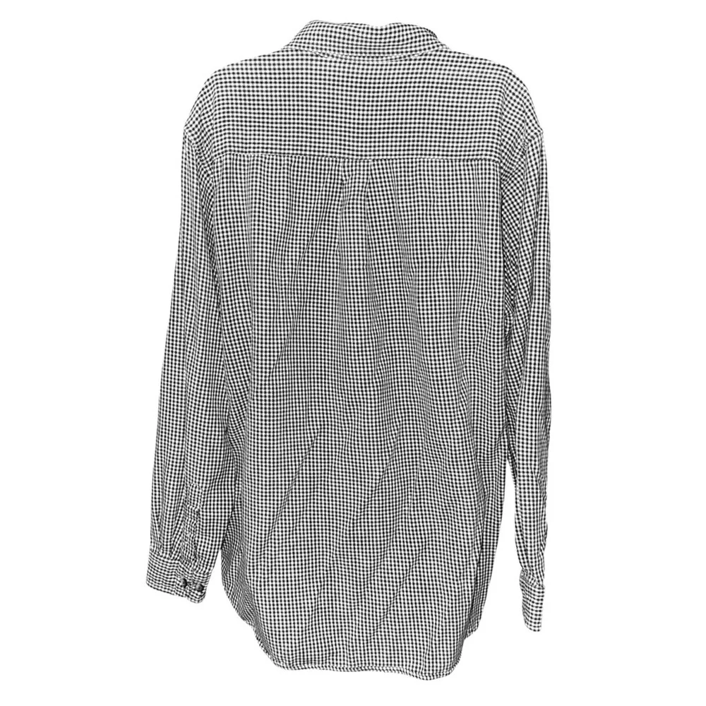 Cambridge Classics Men’s Houndstooth Flannel Shirt XLT Black White Cotton